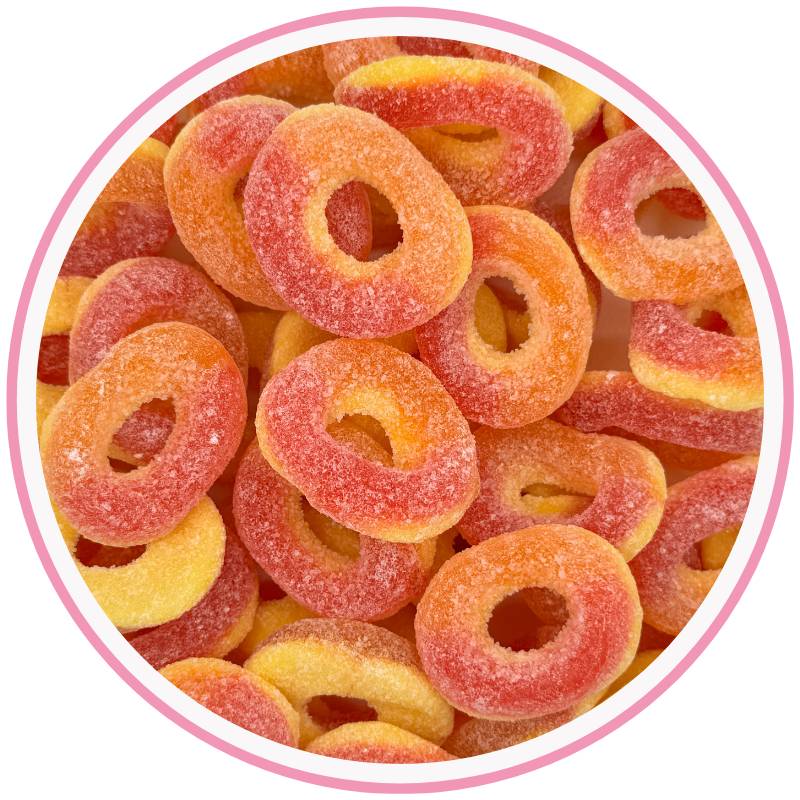 Fizzy Peach Rings Hippo's Sweets Hippo's Sweets