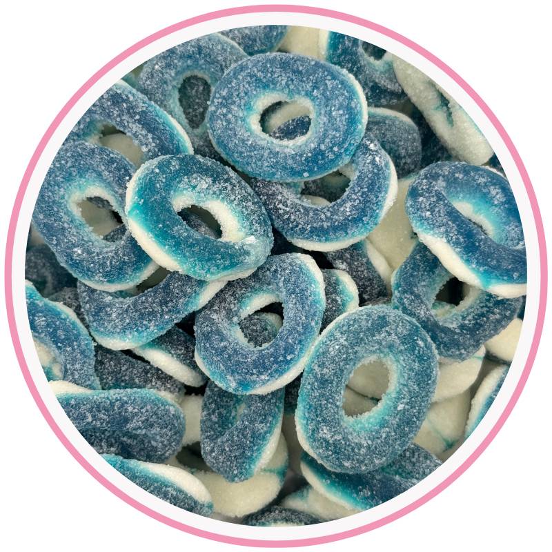 Blue Raspberry Fizzy Rings Hippo's Sweets Hippo's Sweets