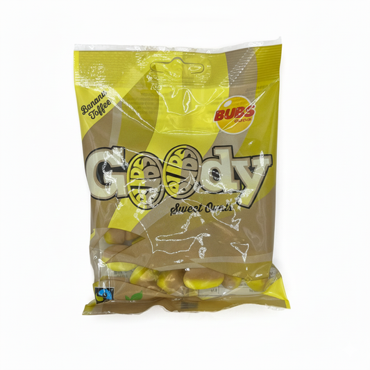 BUBS GOODY Banana & Caramel Ovals Peg Bag Hippo's Sweets