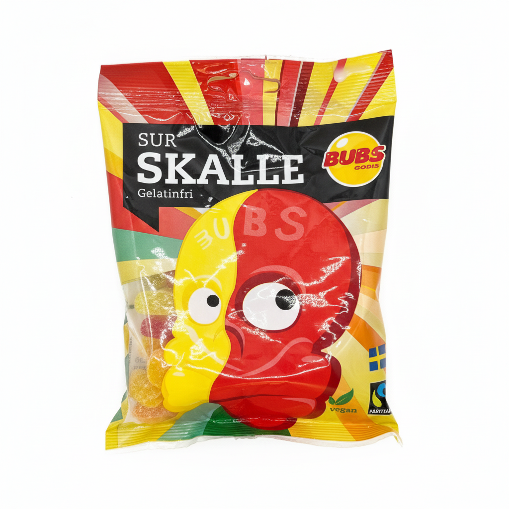 BUBS Sour Skulls Peg Bag (90g) Hippo's Sweets