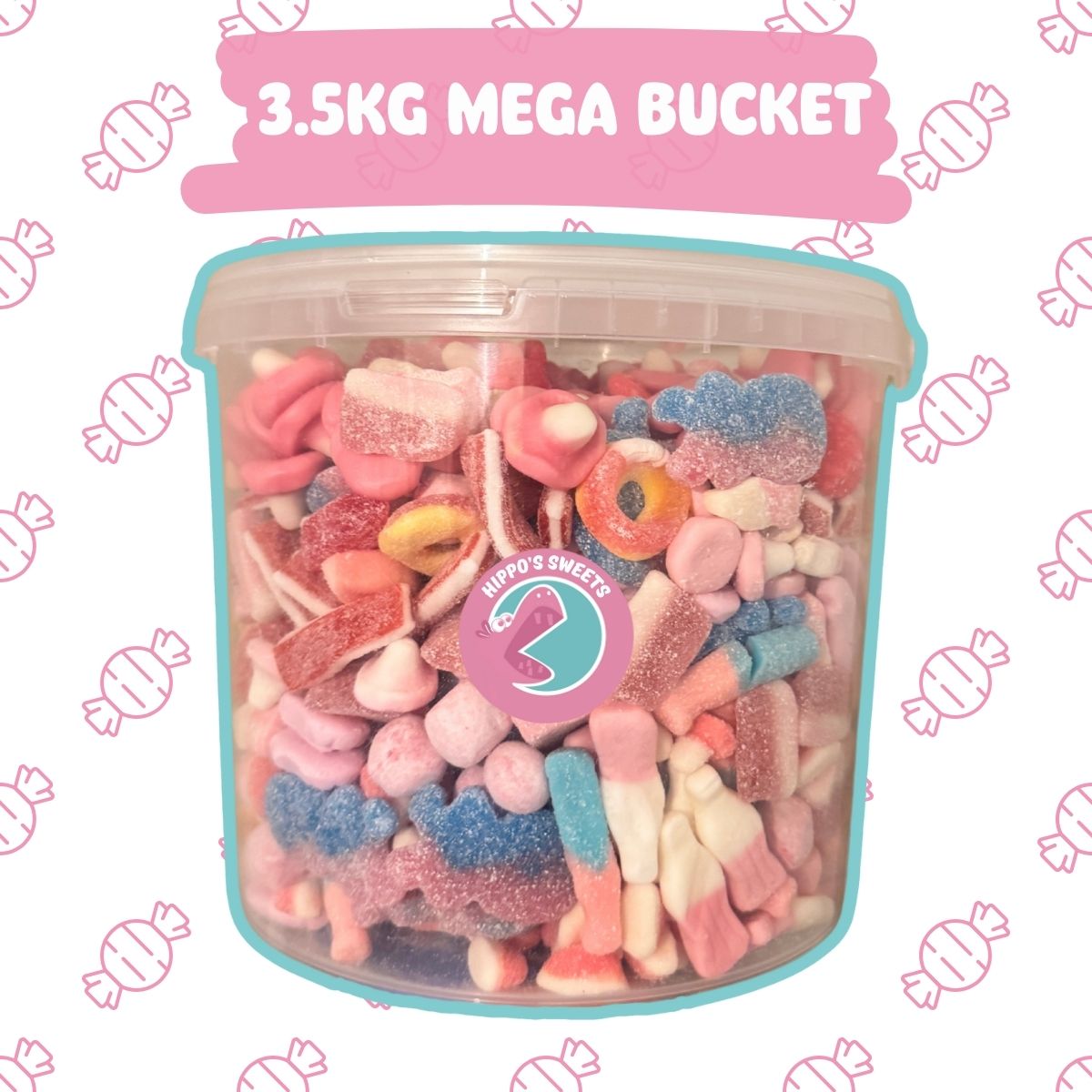 Mega 3.5kg Pick n Mix Bucket | Choose 75 Sweets - Hippo's Sweets