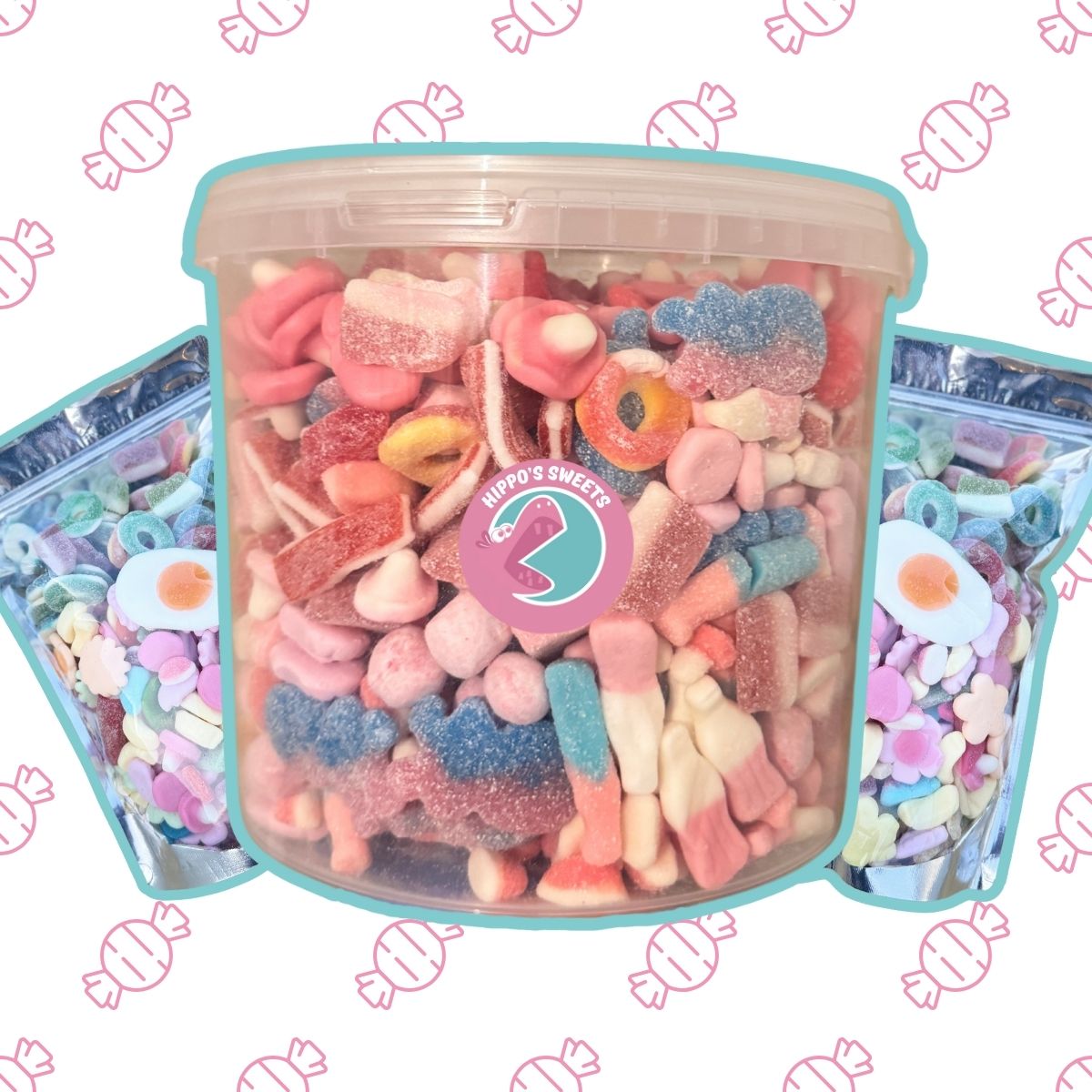 Mega 3.5kg Pick n Mix Bucket | Choose 75 Sweets - Hippo's Sweets